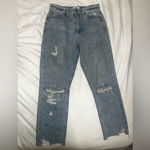 Ripped Straight Legged Jeans